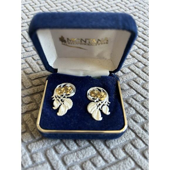 Vintage Montana Silversmiths Heart Filigree Stud Earrings In Box Western Boho - Picture 2 of 6
